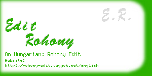 edit rohony business card